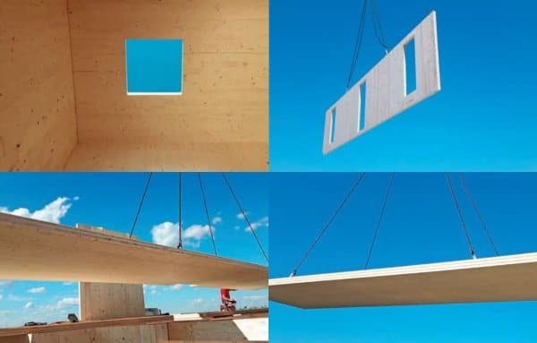 Certification ATEX du CLT Mayr-Melnhof Holz Certification ATEX du CLT Mayr-Melnhof Holz. Image montrant les usages divers du Contre-collé : cloisons, plafond, plancher